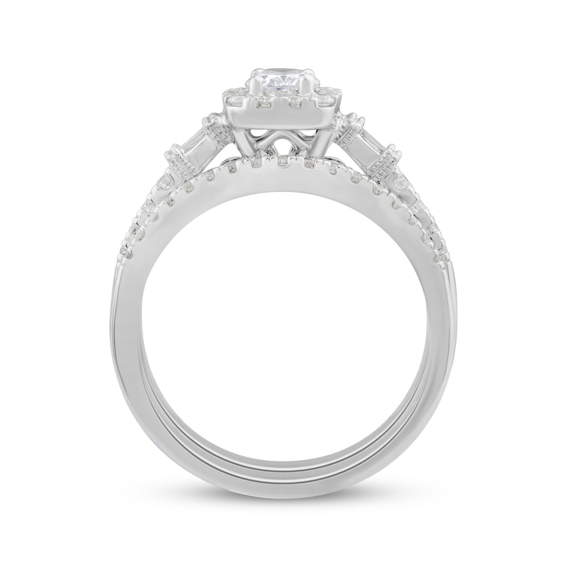 Main Image 3 of Now + Forever Oval, Round & Baguette-Cut Diamond Bridal Set 1 ct tw 10K White Gold