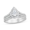 Thumbnail Image 1 of Now + Forever Pear-Shaped & Round-Cut Diamond Bridal Set 1 ct tw 10K White Gold