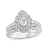 Thumbnail Image 0 of Pear-Shaped, Baguette- & Round-Cut Diamond Bridal Set 1 ct tw 10K White Gold