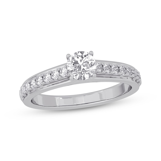 Round-Cut Diamond Engagement Ring 3/4 ct tw 14K White Gold | Kay