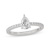 Thumbnail Image 1 of Now + Forever Pear-Shaped & Round-Cut Diamond Gallery-Set Engagement Ring 3/4 ct tw 14K White Gold