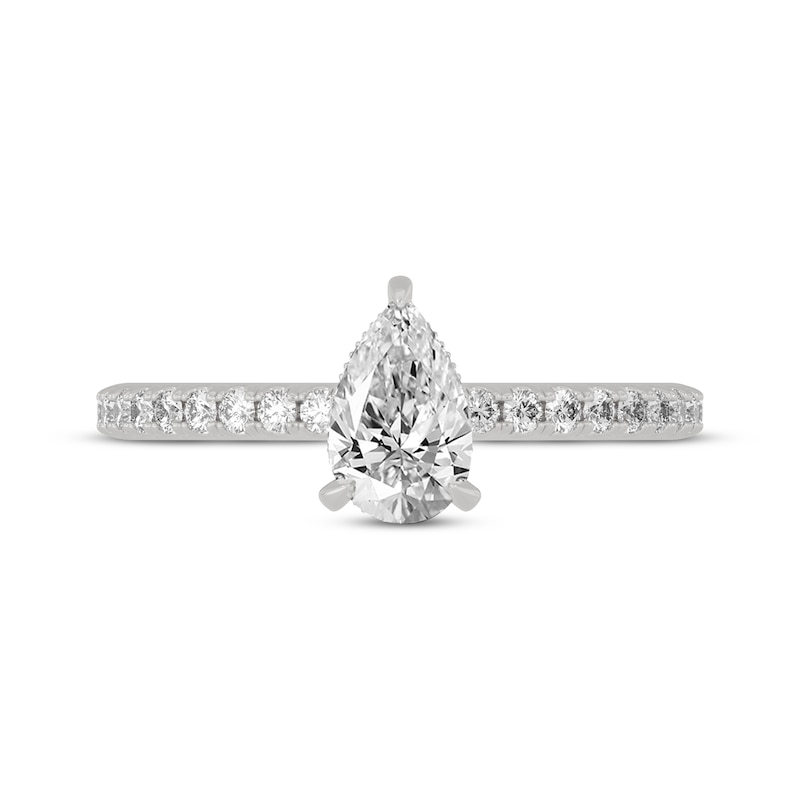 Main Image 3 of Now + Forever Pear-Shaped & Round-Cut Diamond Gallery-Set Engagement Ring 3/4 ct tw 14K White Gold