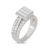 Thumbnail Image 2 of Now + Forever Princess & Round-Cut Multi-Diamond Center Engagement Ring 2 ct tw 14K White Gold