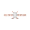 Thumbnail Image 3 of Now + Forever Emerald & Round-Cut Diamond Gallery-Set Engagement Ring 3/4 ct tw 14K Rose Gold