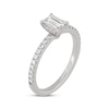 Thumbnail Image 2 of Now + Forever Emerald & Round-Cut Diamond Gallery-Set Engagement Ring 3/4 ct tw 14K White Gold