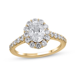 Lab-Created Diamonds by KAY Oval-Cut Engagement Ring 1-3/4 ct tw 14K Yellow Gold