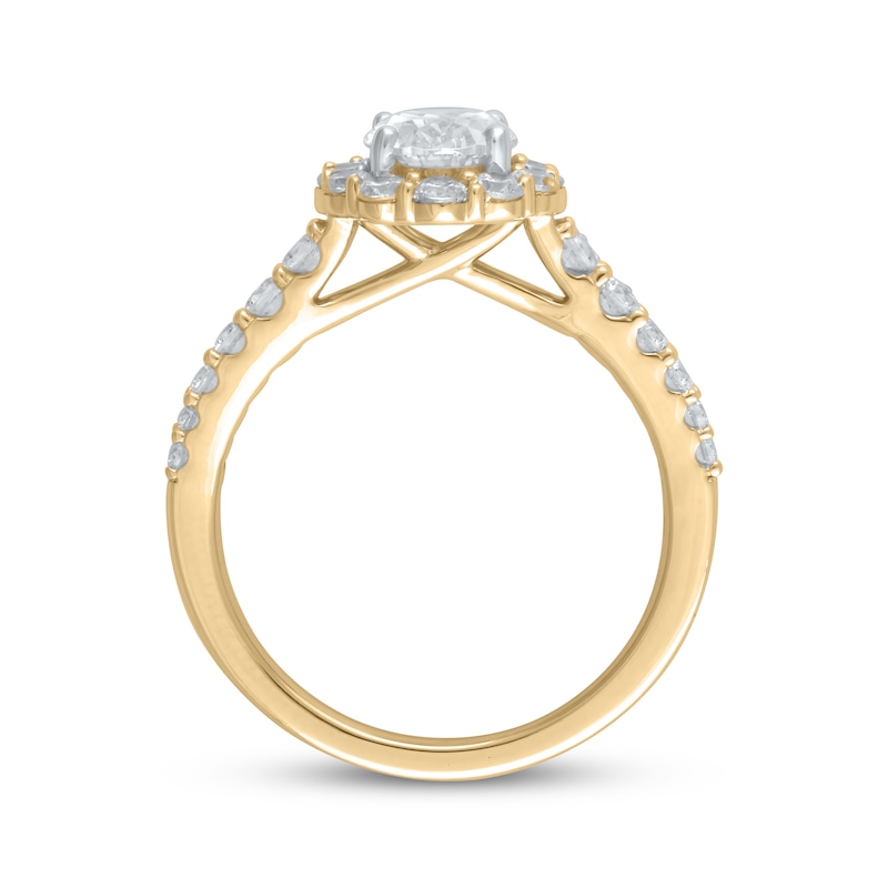 Main Image 3 of Now + Forever Lab-Grown Diamonds Oval-Cut Engagement Ring 1-3/4 ct tw 14K Yellow Gold