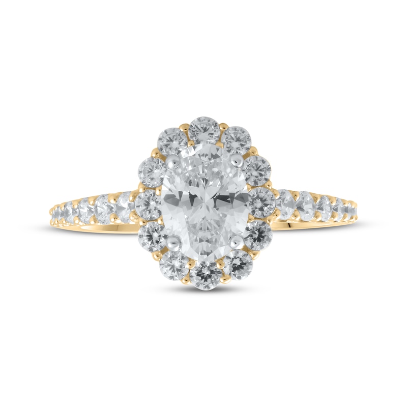 Main Image 4 of Now + Forever Lab-Grown Diamonds Oval-Cut Engagement Ring 1-3/4 ct tw 14K Yellow Gold
