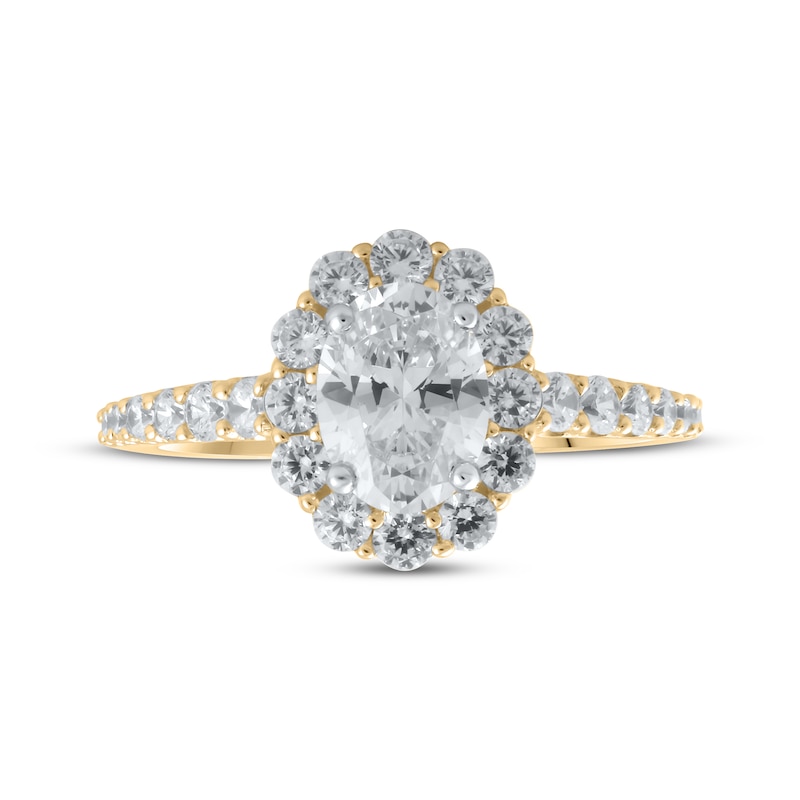 Lab-Created Diamonds by KAY Oval-Cut Engagement Ring 1-3/4 ct tw 14K Yellow Gold