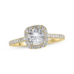 Lab-Created Diamonds by KAY Round-Cut Halo Frame Engagement Ring 1-1/4 ct tw 14K Yellow Gold