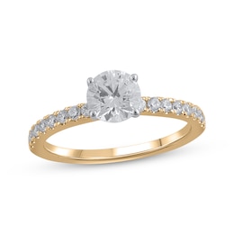 Now + Forever Lab-Grown Diamonds Round-Cut Engagement Ring 1-1/4 ct tw 14K Yellow Gold
