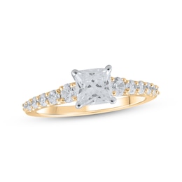 Lab-Created Diamonds by KAY Princess-Cut Engagement Ring 1-1/2 ct tw 14K Yellow Gold