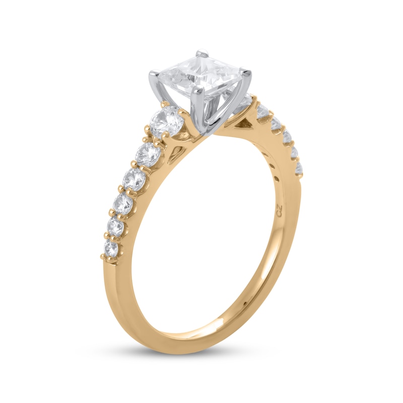 Lab-Created Diamonds by KAY Princess-Cut Engagement Ring 1-1/2 ct tw 14K Yellow Gold