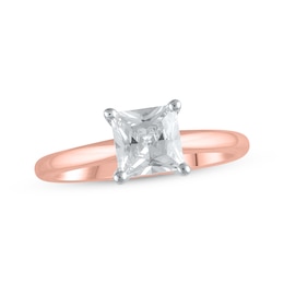 Now + Forever Lab-Grown Diamonds Princess-Cut Solitaire Engagement Ring 1 ct tw 14K Rose Gold (F/SI2)