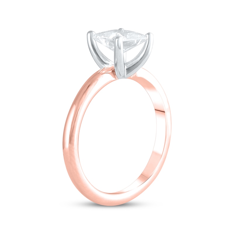 Main Image 2 of Now + Forever Lab-Grown Diamonds Princess-Cut Solitaire Engagement Ring 1 ct tw 14K Rose Gold (F/SI2)