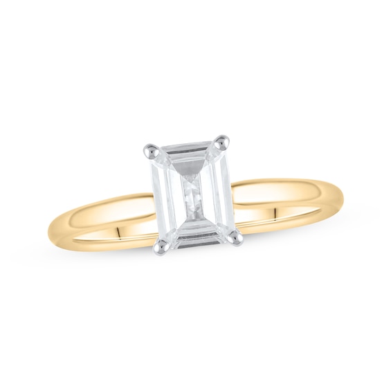 Now + Forever Lab-Grown Diamonds Emerald-Cut Solitaire Engagement Ring 1 ct tw 14K Yellow Gold (F/SI2)