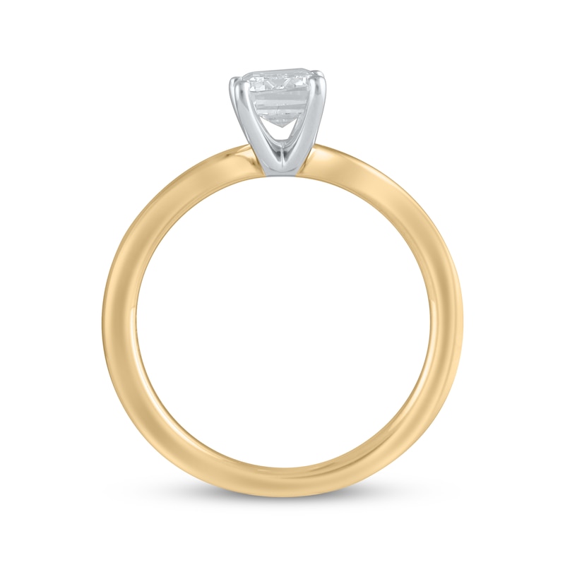 Main Image 3 of Now + Forever Lab-Grown Diamonds Emerald-Cut Solitaire Engagement Ring 1 ct tw 14K Yellow Gold (F/SI2)