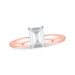 Now + Forever Lab-Grown Diamonds Emerald-Cut Solitaire Engagement Ring 1 ct tw 14K Rose Gold (F/SI2)