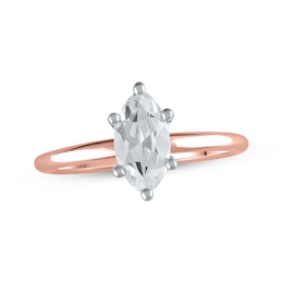 Now + Forever Lab-Grown Diamonds Marquise-Cut Solitaire Engagement Ring 1 ct tw 14K Rose Gold (F/SI2)