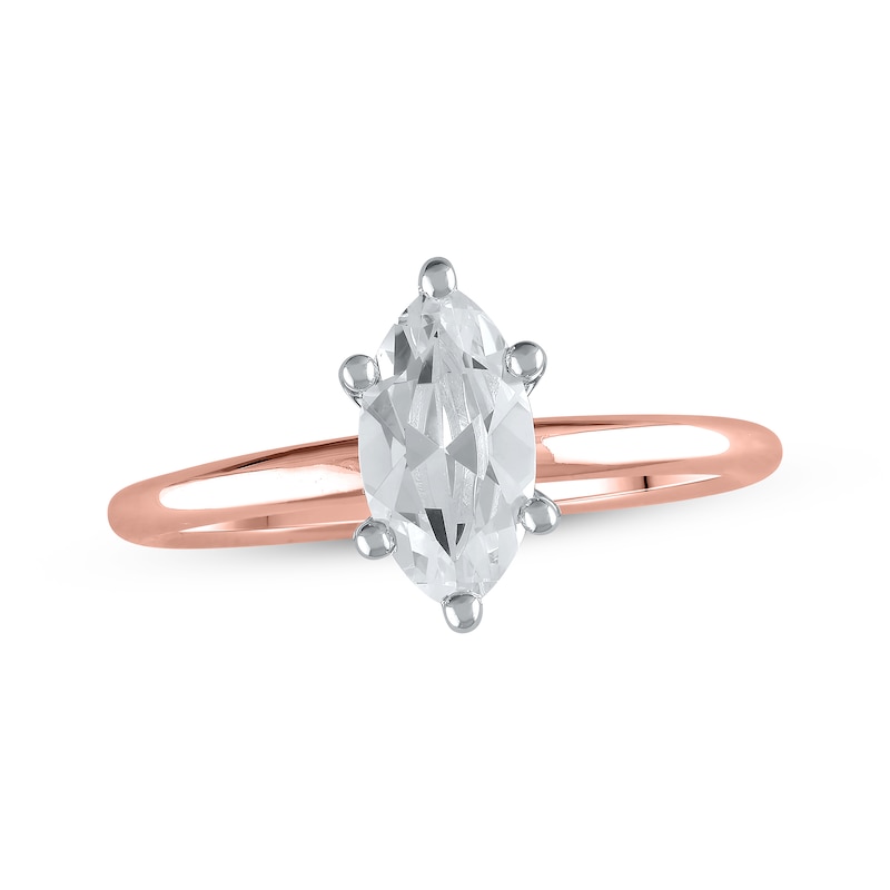 Main Image 1 of Now + Forever Lab-Grown Diamonds Marquise-Cut Solitaire Engagement Ring 1 ct tw 14K Rose Gold (F/SI2)