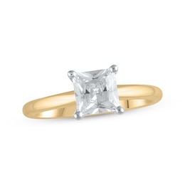 Now + Forever Lab-Grown Diamonds Princess-Cut Solitaire Engagement Ring 1-1/2 ct tw 14K Yellow Gold (F/SI2)