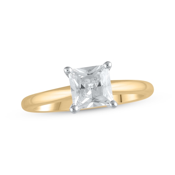 Now + Forever Lab-Grown Diamonds Princess-Cut Solitaire Engagement Ring 1-1/2 ct tw 14K Yellow Gold (F/SI2)