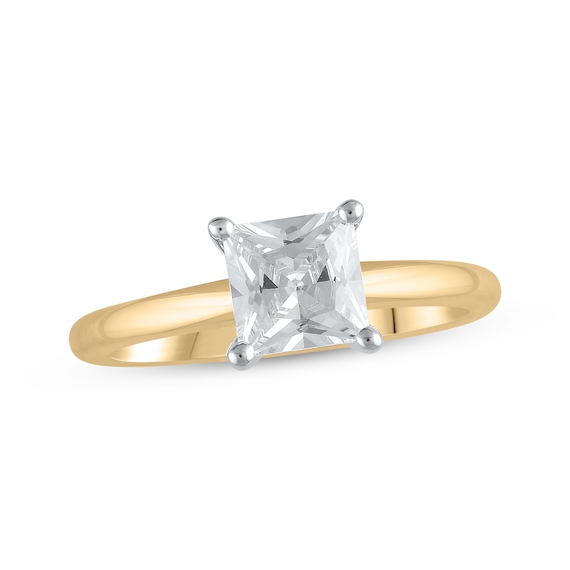 Lab-Created Diamonds by KAY Princess-Cut Solitaire Engagement Ring 1-1/2 ct tw 14K Yellow Gold (F/SI2)