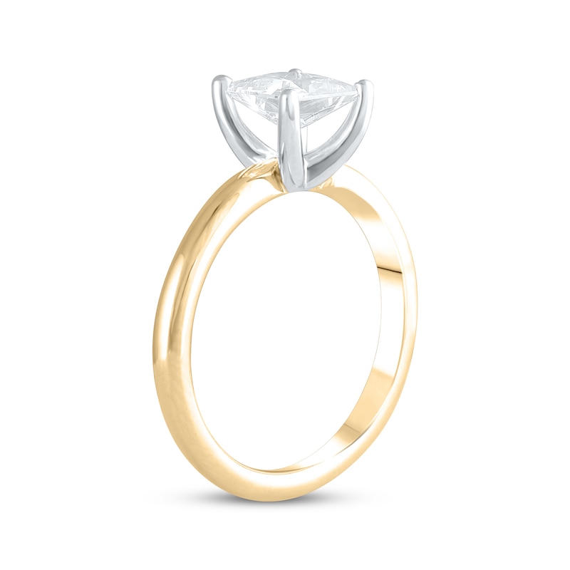 Lab-Created Diamonds by KAY Princess-Cut Solitaire Engagement Ring 1-1/2 ct tw 14K Yellow Gold (F/SI2)