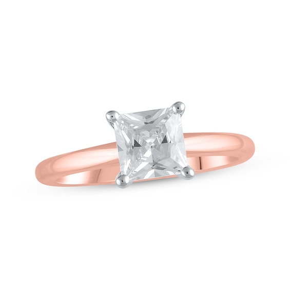 Now + Forever Lab-Grown Diamonds Princess-Cut Solitaire Engagement Ring 1-1/2 ct tw 14K Rose Gold (F/SI2)