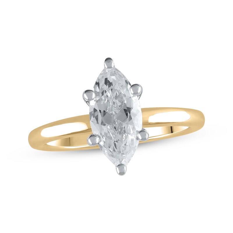 Lab-Created Diamonds by KAY Marquise-Cut Solitaire Engagement Ring 1-1/2 ct tw 14K Yellow Gold (F/SI2)