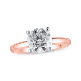 Now + Forever Lab-Grown Diamonds Round-Cut Solitaire Engagement Ring 2 ct tw 14K Rose Gold (F/SI2)