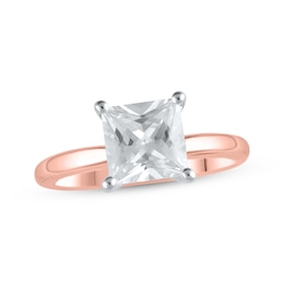 Now + Forever Lab-Grown Diamonds Princess-Cut Solitaire Engagement Ring 2 ct tw 14K Rose Gold (F/SI2)