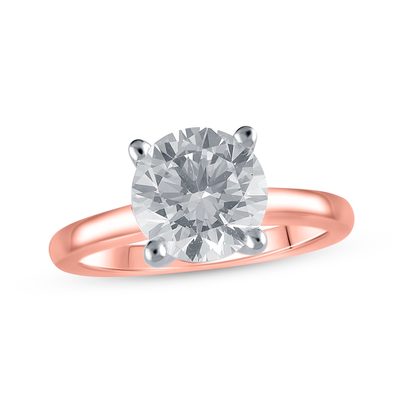 Main Image 1 of Now + Forever Lab-Grown Diamonds Round-Cut Solitaire Engagement Ring 3 ct tw 14K Rose Gold (F/SI2)
