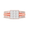 Thumbnail Image 3 of Now + Forever Princess & Round-Cut Multi-Diamond Center Engagement Ring 2 ct tw 14K Rose Gold