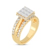 Thumbnail Image 2 of Now + Forever Princess & Round-Cut Multi-Diamond Center Engagement Ring 2 ct tw 14K Yellow Gold