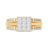 Thumbnail Image 3 of Now + Forever Princess & Round-Cut Multi-Diamond Center Engagement Ring 2 ct tw 14K Yellow Gold