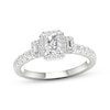 Thumbnail Image 1 of Memories Moments Magic Radiant, Baguette & Round-Cut Diamond Engagement Ring 7/8 ct tw 14K White Gold