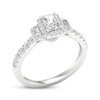 Thumbnail Image 1 of Memories Moments Magic Radiant, Baguette & Round-Cut Diamond Engagement Ring 7/8 ct tw 14K White Gold