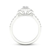 Thumbnail Image 4 of Memories Moments Magic Radiant, Baguette & Round-Cut Diamond Engagement Ring 7/8 ct tw 14K White Gold