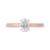 Thumbnail Image 3 of Now + Forever Oval & Round-Cut Diamond Gallery-Set Engagement Ring 3/4 ct tw 14K Rose Gold