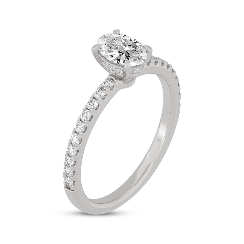 Main Image 2 of Now + Forever Oval & Round-Cut Diamond Gallery-Set Engagement Ring 3/4 ct tw 14K White Gold