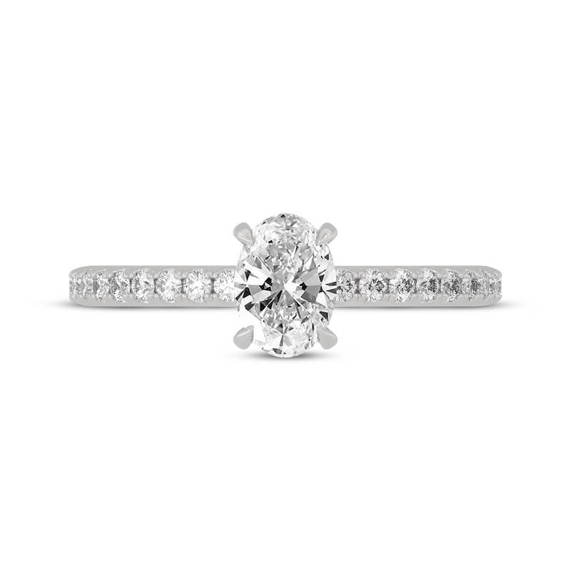 Main Image 3 of Now + Forever Oval & Round-Cut Diamond Gallery-Set Engagement Ring 3/4 ct tw 14K White Gold
