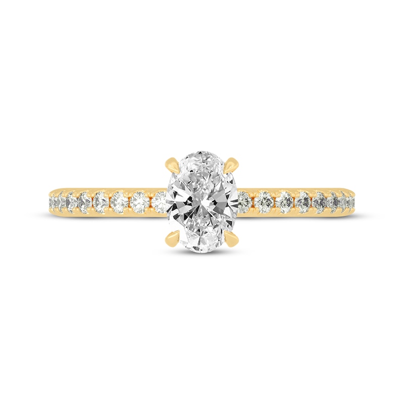 Main Image 3 of Now + Forever Oval & Round-Cut Diamond Gallery-Set Engagement Ring 3/4 ct tw 14K Yellow Gold