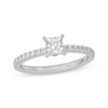 Thumbnail Image 1 of Now + Forever Princess & Round-Cut Diamond Gallery-Set Engagement Ring 3/4 ct tw 14K White Gold