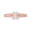 Thumbnail Image 3 of Now + Forever Emerald & Round-Cut Split-Shank Engagement Ring 3/4 ct tw 14K Rose Gold