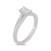 Thumbnail Image 2 of Now + Forever Emerald & Round-Cut Split-Shank Engagement Ring 3/4 ct tw 14K White Gold