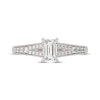 Thumbnail Image 3 of Now + Forever Emerald & Round-Cut Split-Shank Engagement Ring 3/4 ct tw 14K White Gold