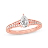Thumbnail Image 1 of Now + Forever Pear-Shaped & Round-Cut Split-Shank Engagement Ring 3/4 ct tw 14K Rose Gold