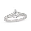 Thumbnail Image 1 of Now + Forever Pear-Shaped & Round-Cut Split-Shank Engagement Ring 3/4 ct tw 14K White Gold