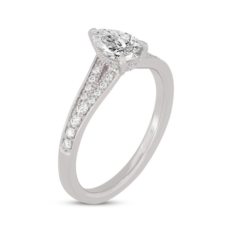 Main Image 2 of Now + Forever Pear-Shaped & Round-Cut Split-Shank Engagement Ring 3/4 ct tw 14K White Gold